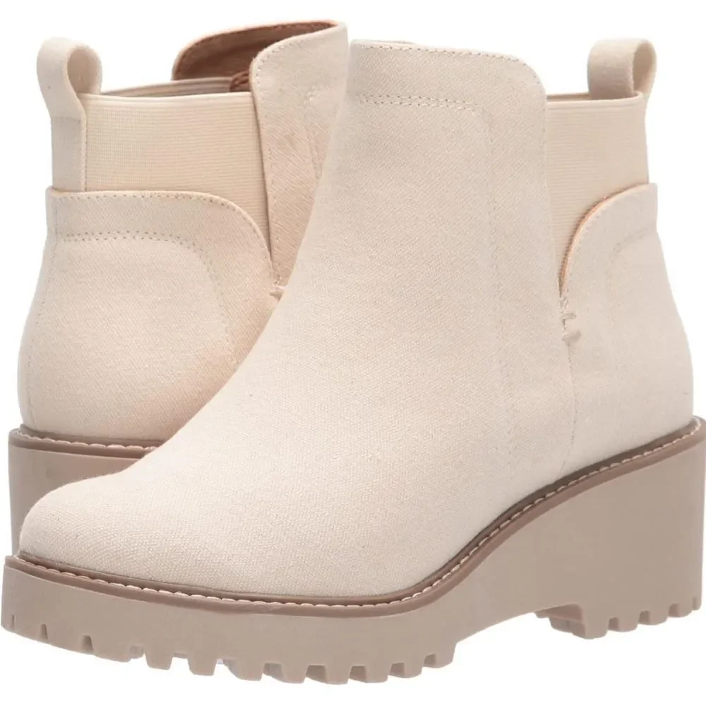 Dolce Vita Rielle womens Ankle Bootie in canvas sz 10